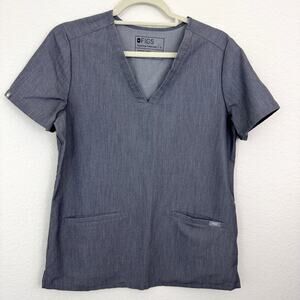 Figs Women's Casma Three Pocket Scrub Uniform Top Size S Shirt  Graphite Gray